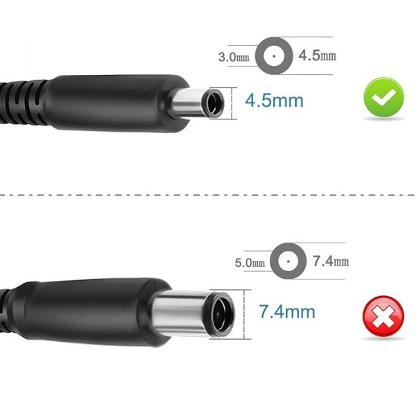 محول شاحن بطارية لابتوب Dell تجاري mm4.5*3.0